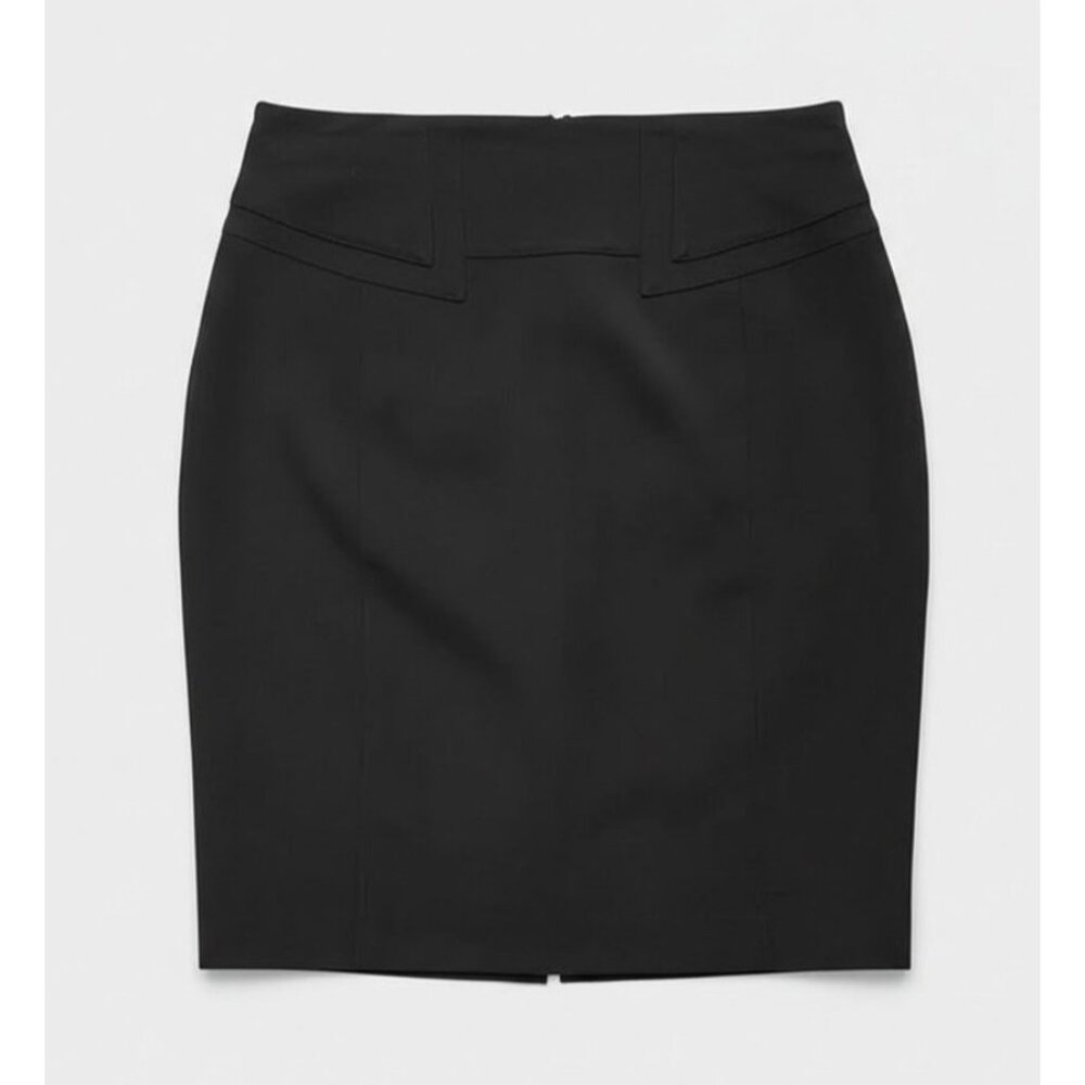 Vintage Express Black Pencil Skirt - Size 6 - Y2K Office Siren Aesthetic stretch